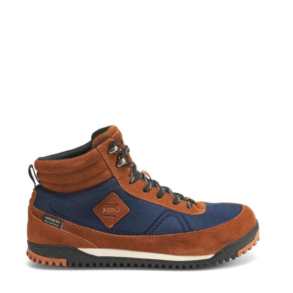 Xero Shoes Ridgeway Men glazed ginger - but z profilu, widoczna naszywka z logo, jasne tło