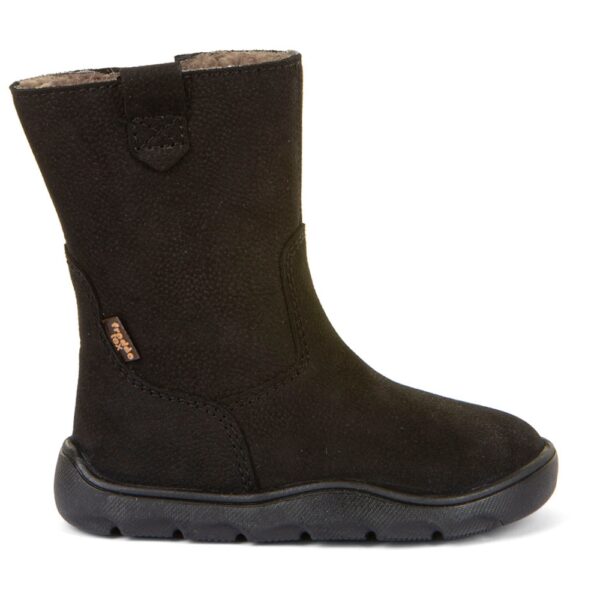 Froddo Barefoot Zeru Tex Boot black - but boczem, widoczna podeszwa z bieżnikiem i czubek buta