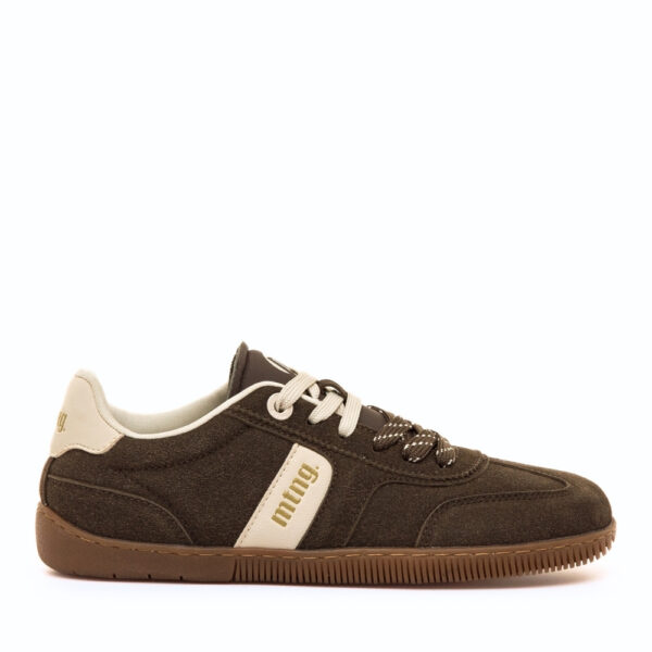 Buty barefoot MTNG Free Aria Strap Women brown - but z boku, czubek w prawo, widoczna podeszwa i zapiętek