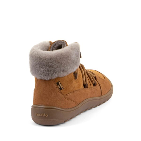 Froddo Barefoot Up Furry W Tex AD cognac - tył, pięta z futerkiem