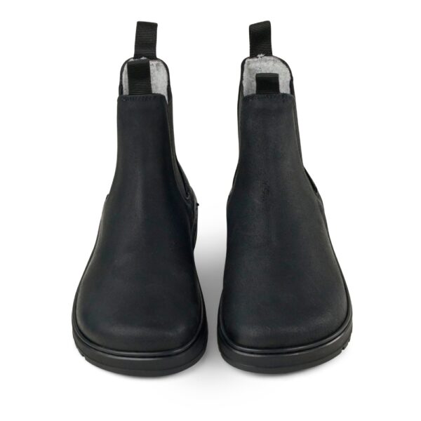 Koel Barefoot Gavien Suede Felt black - przód pary butów, widoczne wyraźne przeszycia na obu noskach