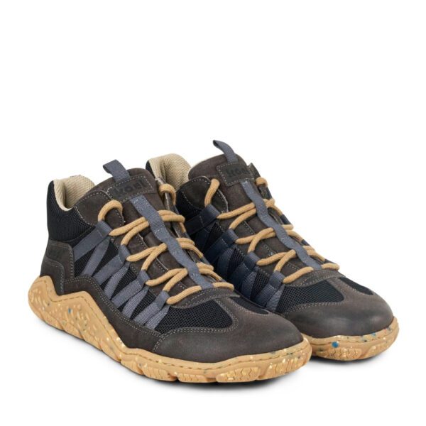 Koel Barefoot Raxo dark grey - para butów zwrócona bokiem, widoczna podeszwa i przód, białe tło