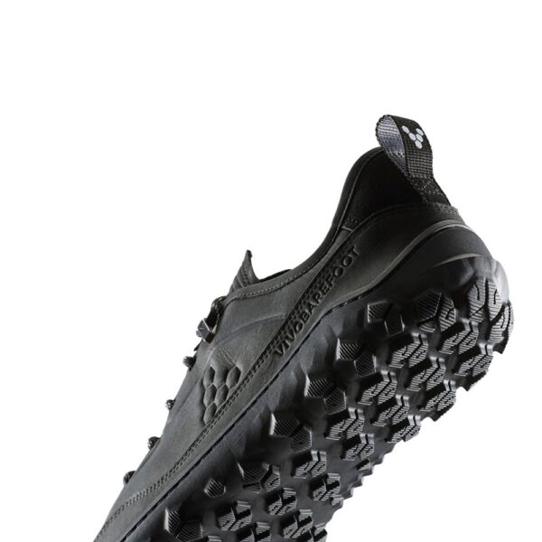 Vivobarefoot Tracker Leather AT Low II Mens obsidian - zbliżenie, tył pięty