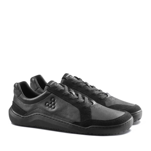Vivobarefoot Gobi III Sneaker Leather Mens triple obsidian - para butów ustawiona pod kątem, widok trzy czwarte