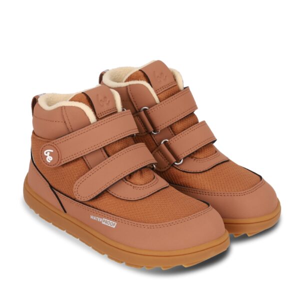 Be Lenka Zippu Kids all brown - para butów ustawiona bokiem jeden za drugim