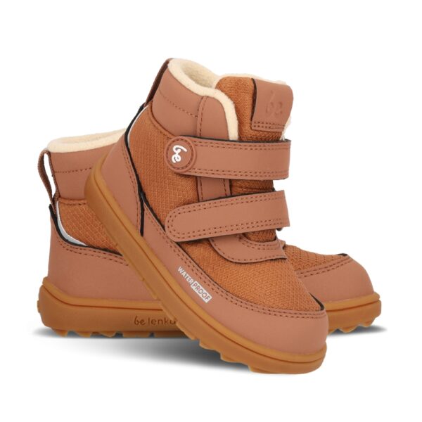 Be Lenka Zippu Preschool all brown - but z boku z bliska widoczny bieżnik podeszwy