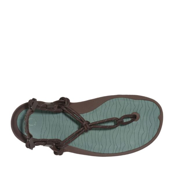Xero Shoes Aqua Cloud Men Java Brown Forest - pojedynczy sandał z góry, widoczne sznurki i pętelka na palec