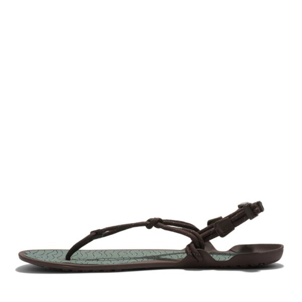Xero Shoes Aqua Cloud Men Java Brown Forest - sandał z boku, czubek w lewo, klamra przy pięcie