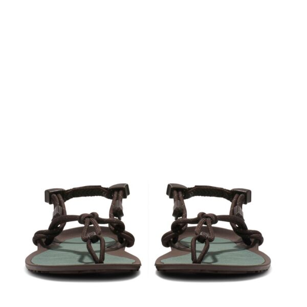 Xero Shoes Aqua Cloud Men Java Brown Forest - para sandałów ustawiona przodem, widoczne paski i pętelki na palce